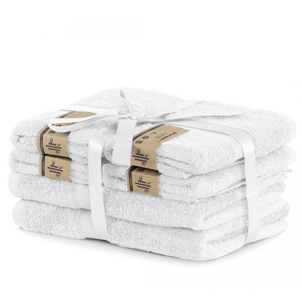 DecoKing Zestaw Ręczników 40% Bambus Biały 2*70x140 + 4*50x100 