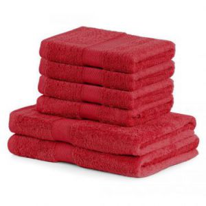 DecoKing Zestaw Ręczników 40% Bambus Czerwony 2*70x140 + 4*50x100 