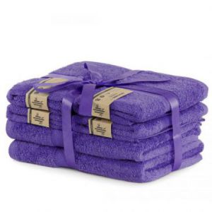 DecoKing Zestaw Ręczników 40% Bambus Fioletowy 2*70x140 +...