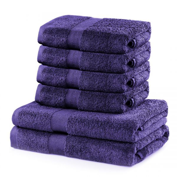 DecoKing Ręczniki Kapielowe Bawełna C. fioletowy 2*70x140 + 4*50x100 