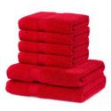 DecoKing Ręczniki Kapielowe Bawełna C. Czerwony 2*70x140 + 4*50x100 