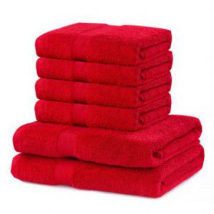 DecoKing Ręczniki Kapielowe Bawełna C. Czerwony 2*70x140...