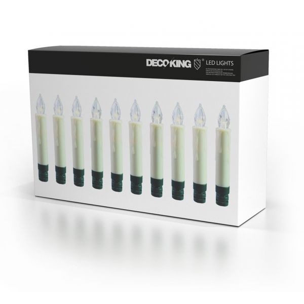DecoKing Bezprzewodowe świeczki LED na choinkę zestaw 40 sztuk
