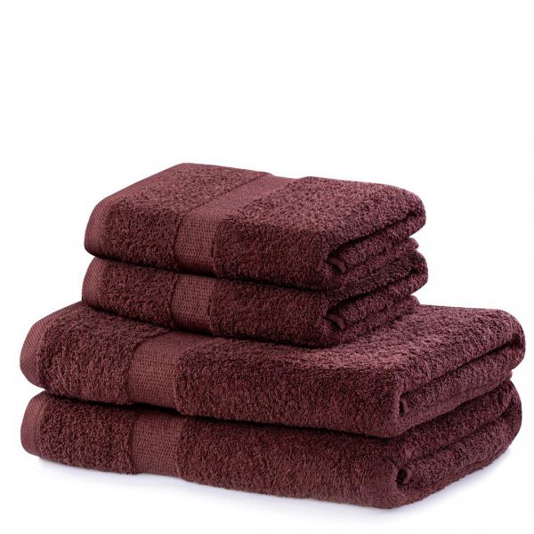 DecoKing Zestaw Ręczników brązowy 2*70x140 + 2*50x100