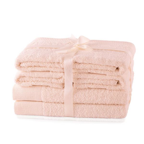 AmeliaHome Zestaw Ręczników 2*70x140 + 4*50x100 różowy