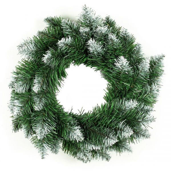 DecoKing Wieniec świąteczny Sosna POLA zielony + biały 50