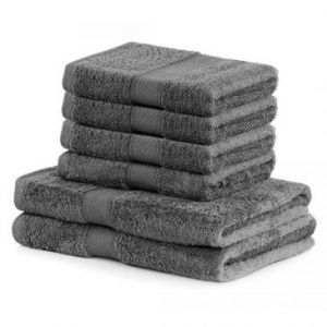 DecoKing Zestaw Ręczników 40% Bambus Grafitowy 2*70x140 + 4*50x100 