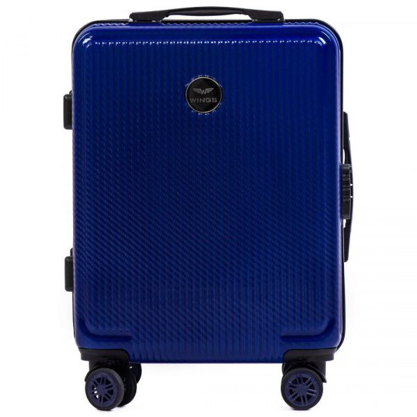 Wings  Mała walizka kabinowa IV na kółkach z policarbonu 35l niebieska