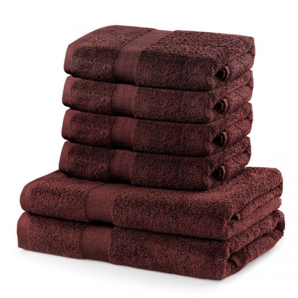 DecoKing Ręczniki Kapielowe Bawełna brązowy 2*70x140 + 4*50x100 