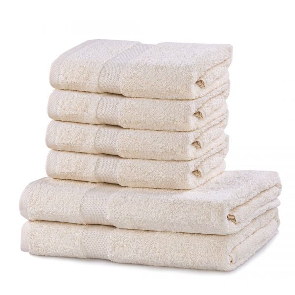 DecoKing Zestaw Ręczników Kąpielowych Bawełna Ecru 2*70x140 + 4*50x100 