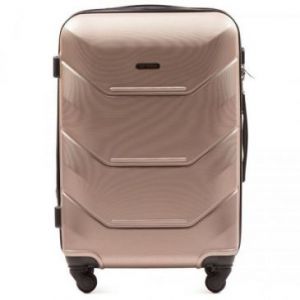 Wings  Średnia walizka podróżna na 4 kółkach ABS 60l szampan