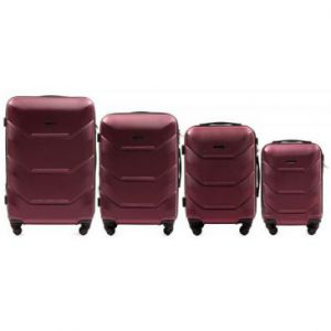 Wings  Zestaw 4 walizek podróżnych na 4 kółkach ABS bordowe