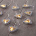 DecoKing Łańcuch świetlny LED 10 drewnianych serc 1,65m