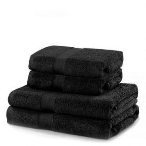 DecoKing Zestaw Ręczników Czarny 2*70x140 + 2*50x100