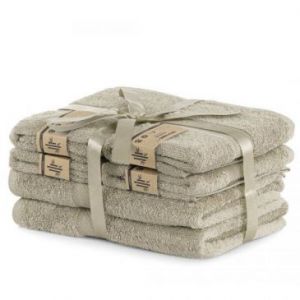 DecoKing Zestaw Ręczników 40% Bambus Beżowy 2*70x140 +...