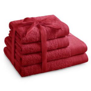 AmeliaHome Zestaw Ręczników 2*70x140 + 2*50x100 czerwony