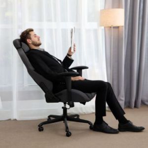 SONGMICS Fotel biurowy 72x65x132cm szary + czarny