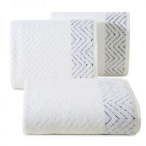 Ręcznik bawełniany z żakardowym wzorem INDILA 30X50 biały