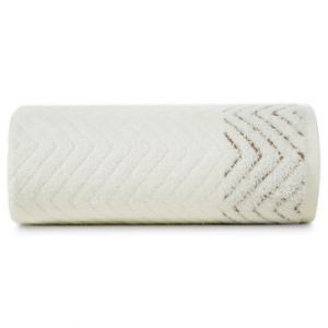 Ręcznik bawełniany z żakardowym wzorem INDILA 30X50 kremowy