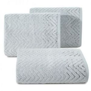 Ręcznik bawełniany z żakardowym wzorem INDILA 30X50 srebrny