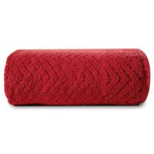 Ręcznik bawełniany z żakardowym wzorem INDILA 30X50 czerwony