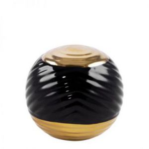 Dekoracyjna kula ceramiczna ELIF 9X9X9 czarna + złota x2