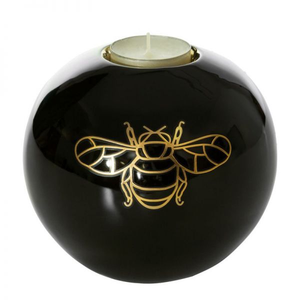 Świecznik dekoracyjny ceramiczny LORI I 12X12X10 czarny + złoty x2