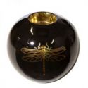 Świecznik dekoracyjny ceramiczny LORI 12X12X10 czarny + złoty  x2