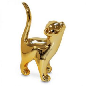Figurka ceramiczna Kot RINA 14X9X23 złota