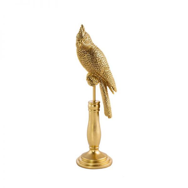 Figurka dekoracyjna TOBI Papuga 12X9X35 złota