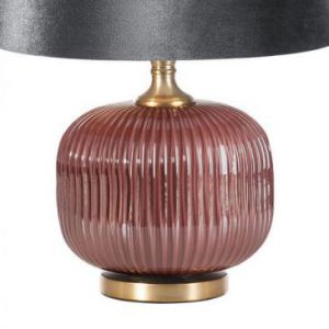 Lampa stołowa ceramiczna MARITA 33X50 bordowa + szara