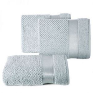 Ręcznik bawełniany z ozdobną bordiurą MILAN 30X50 srebrny