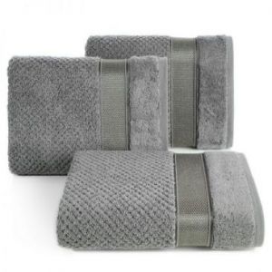 Ręcznik bawełniany z ozdobną bordiurą MILAN 30X50 stalowy