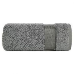 Ręcznik bawełniany z ozdobną bordiurą MILAN 50X90 stalowy