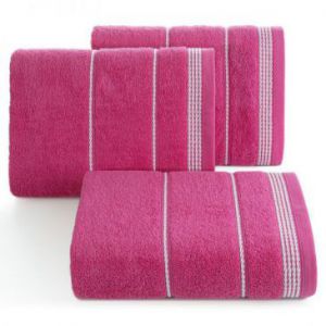 Ręcznik frotte z bordiurą MIRA 70X140 amarantowy