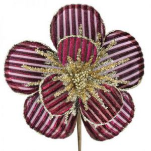Sztuczny kwiat dekoracyjny z welwetu z brokatem 20 cm...