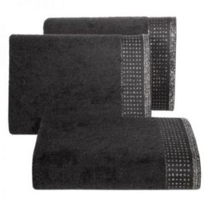 Ręcznik frotte LUNA6 50X90 czarny + srebrny