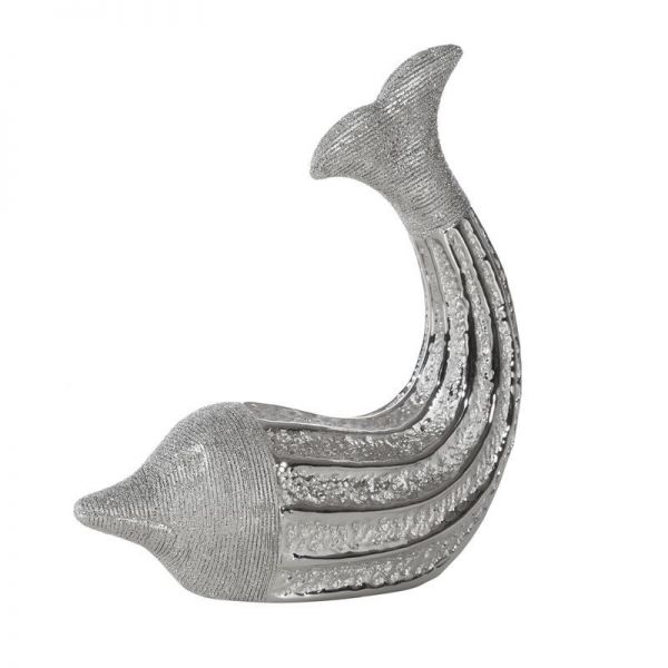 Figurka Delfin PATO 19X8X22 srebrna