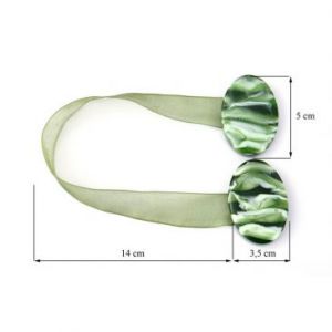 Upinacz dekoracyjny z magnesem owal I zielony x2