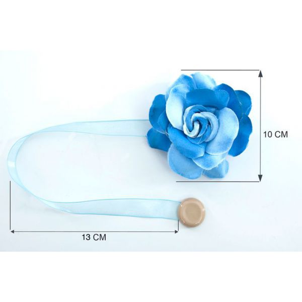 Upinacz dekoracyjny z magnesem róża mała niebieski x2