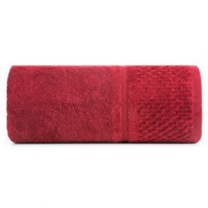 Ręcznik frotte z welurową bordiurą IBIZA 30X50 czerwony