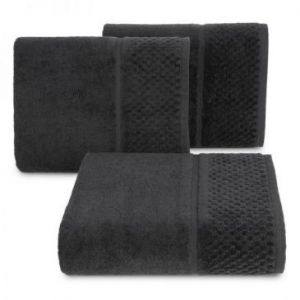 Ręcznik frotte z welurową bordiurą IBIZA 50X90 czarny