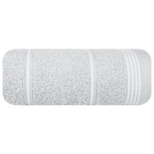 Ręcznik frotte z bordiurą MIRA 30X50 srebrny