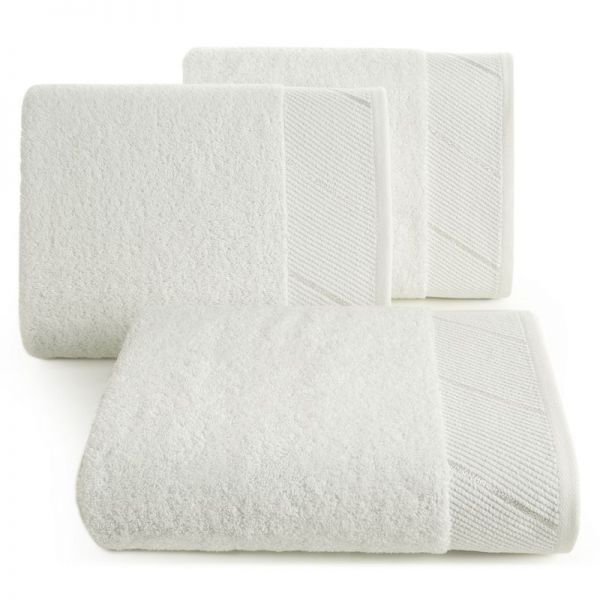 Ręcznik bawełniany z szenilową bordiurą EVITA 30X50 kremowy