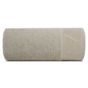 Ręcznik bawełniany z szenilową bordiurą EVITA 50X90 beżowy