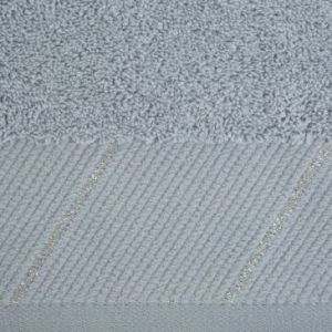 Ręcznik bawełniany z szenilową bordiurą EVITA 30X50 srebrny