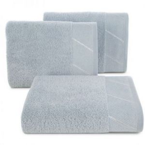 Ręcznik bawełniany z szenilową bordiurą EVITA 50X90 srebrny