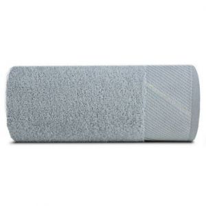 Ręcznik bawełniany z szenilową bordiurą EVITA 50X90 srebrny