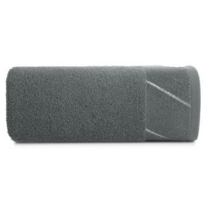 Ręcznik bawełniany z szenilową bordiurą EVITA 50X90 stalowy