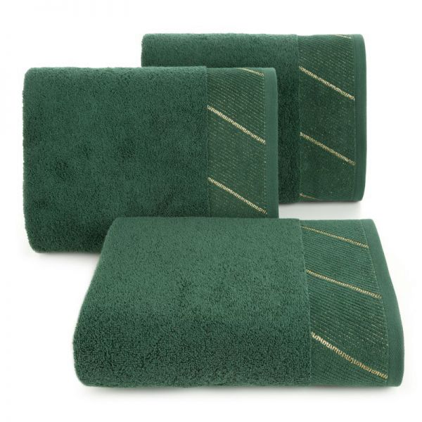 Ręcznik bawełniany z szenilową bordiurą EVITA 30X50 ciemny zielony